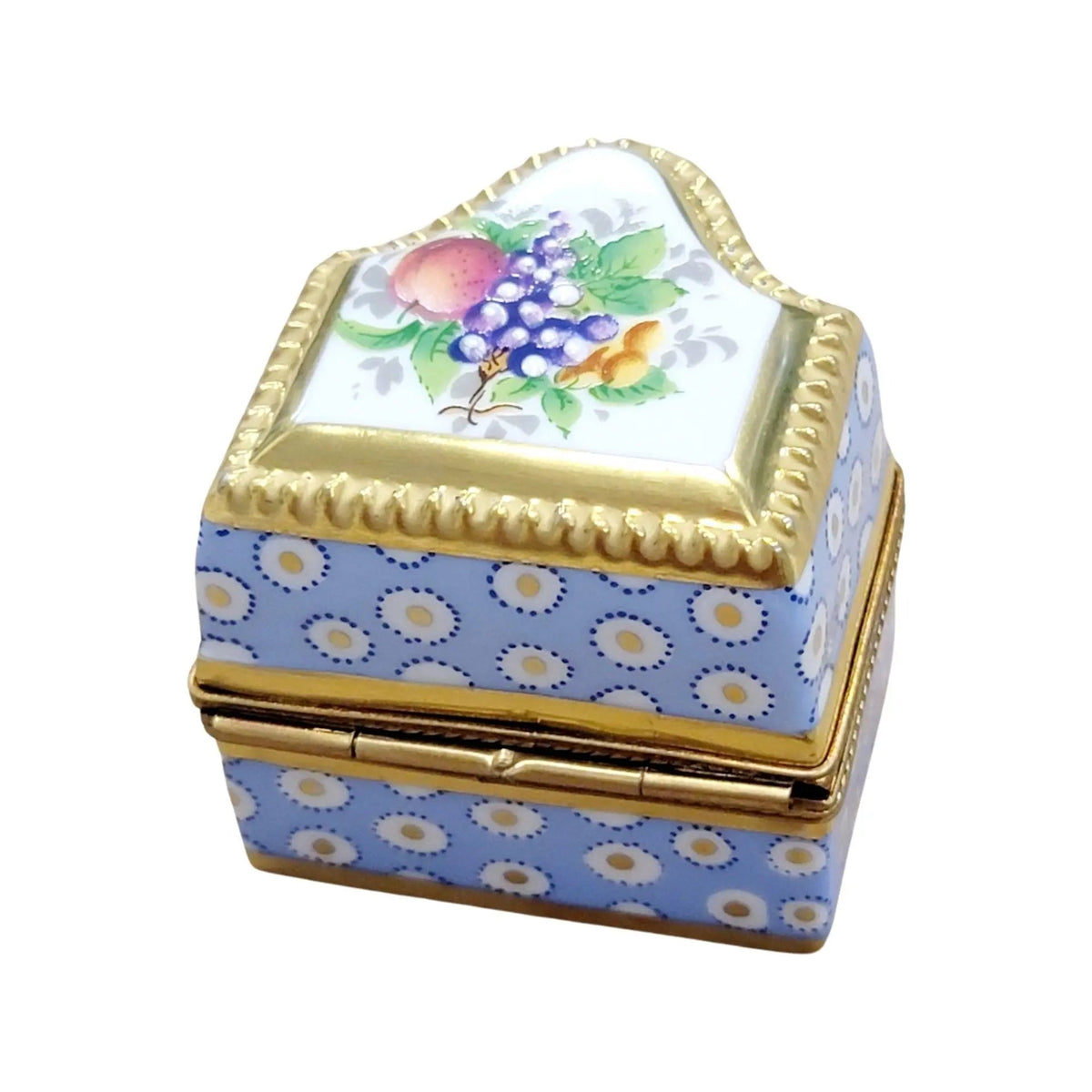 The Three Perfume in Gold Blue Flowered, a Limoges keepsake with true French charm