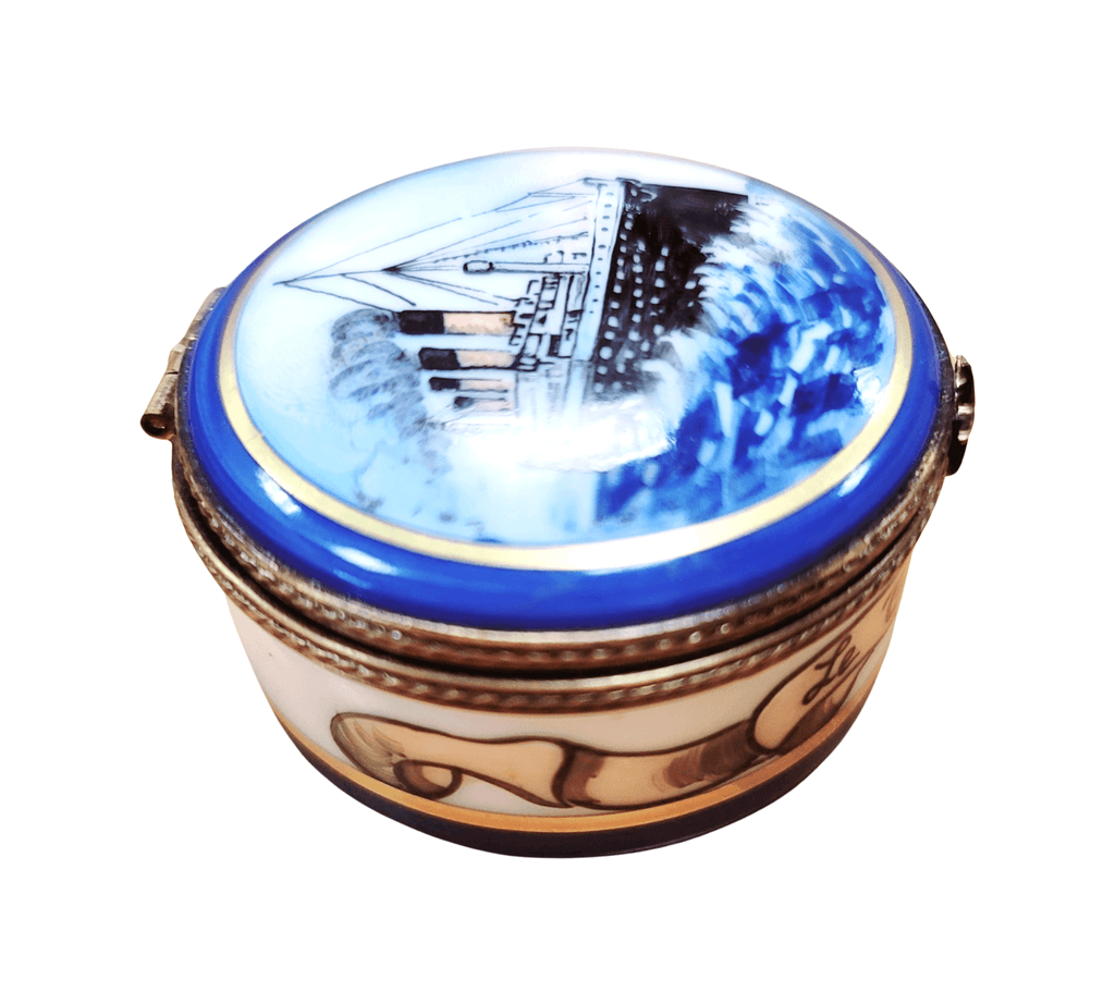 Ronde le Titanic Round Limoges Box Figurine for Collectors, view 4