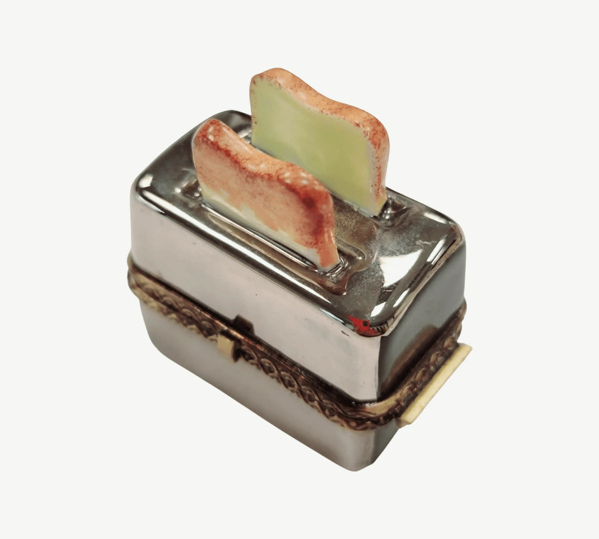 Treasured French collectible: Toaster and Toast for Kitchen Limoges box, painted by hand