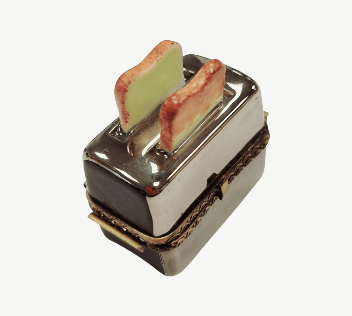 Every brushstroke by hand on the Toaster and Toast for Kitchen Limoges box from France