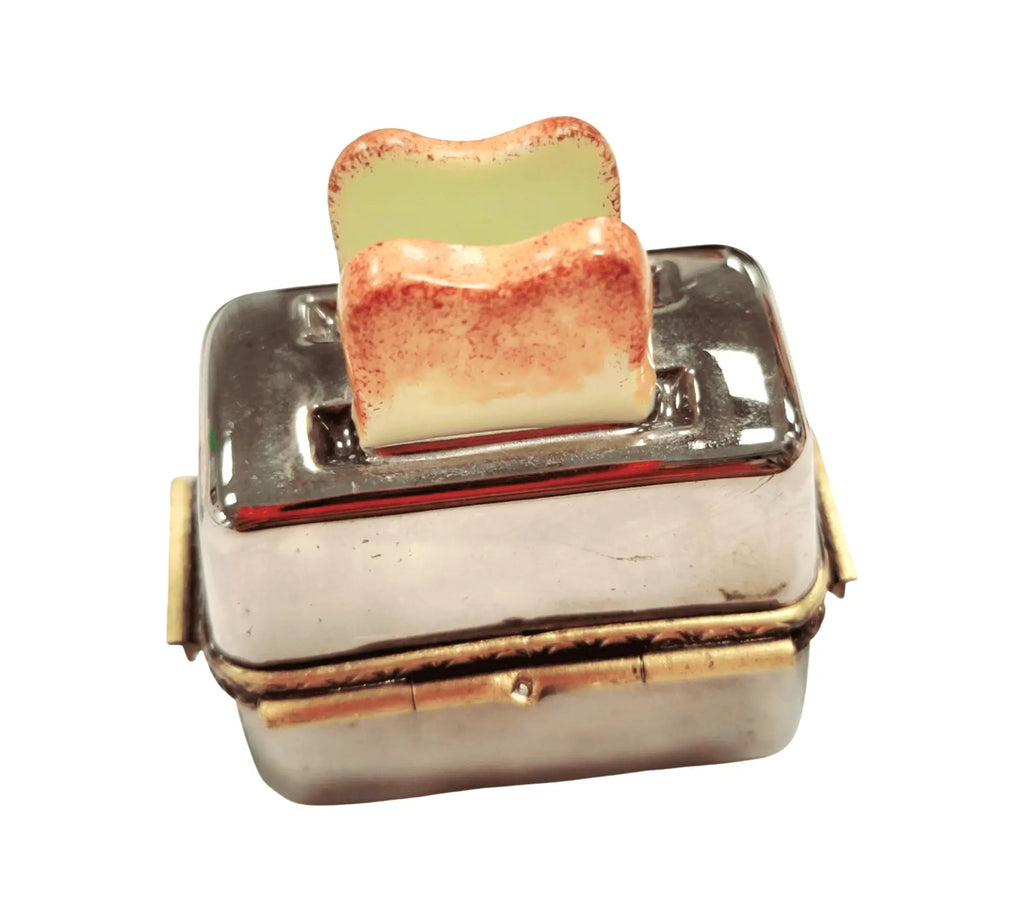 Collectible Toaster and Toast for Kitchen Limoges box with artisan brushwork