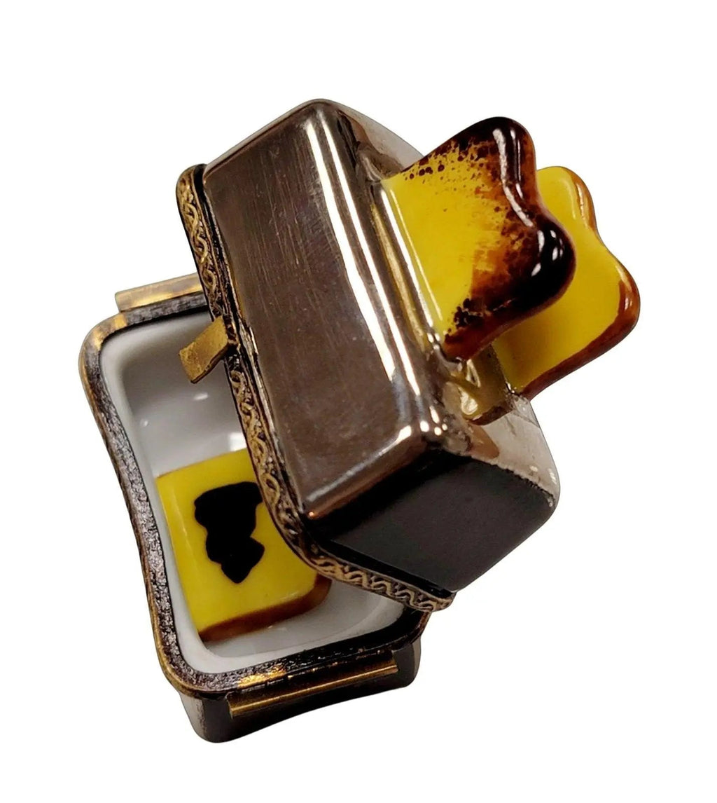 Artisan-painted Toaster and Toast for Kitchen Limoges box from France, a cherished collectible