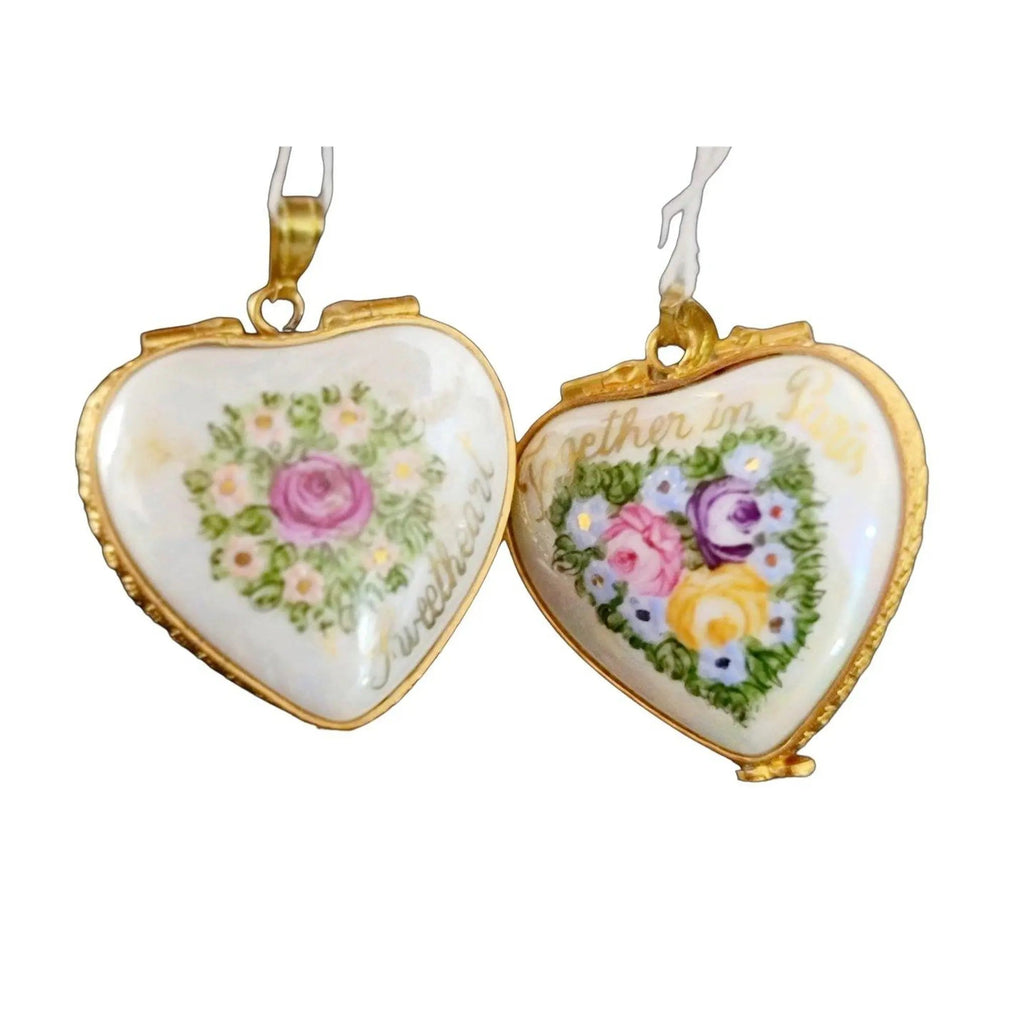 Pendant Together in Paris Sweetheart Limoges Porcelain Art Object, view 11