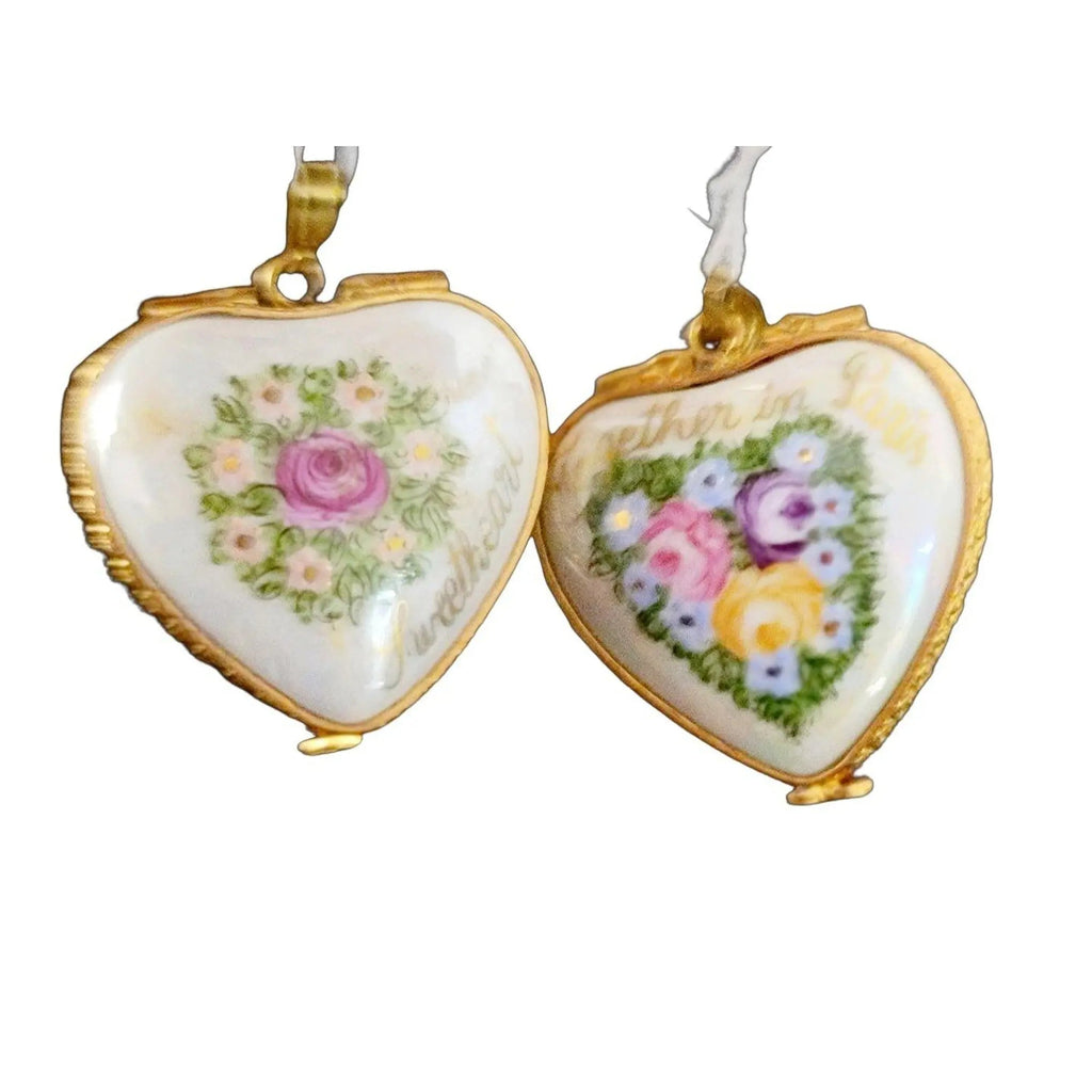 Pendant Together in Paris Sweetheart Limoges Porcelain Art Object, view 12