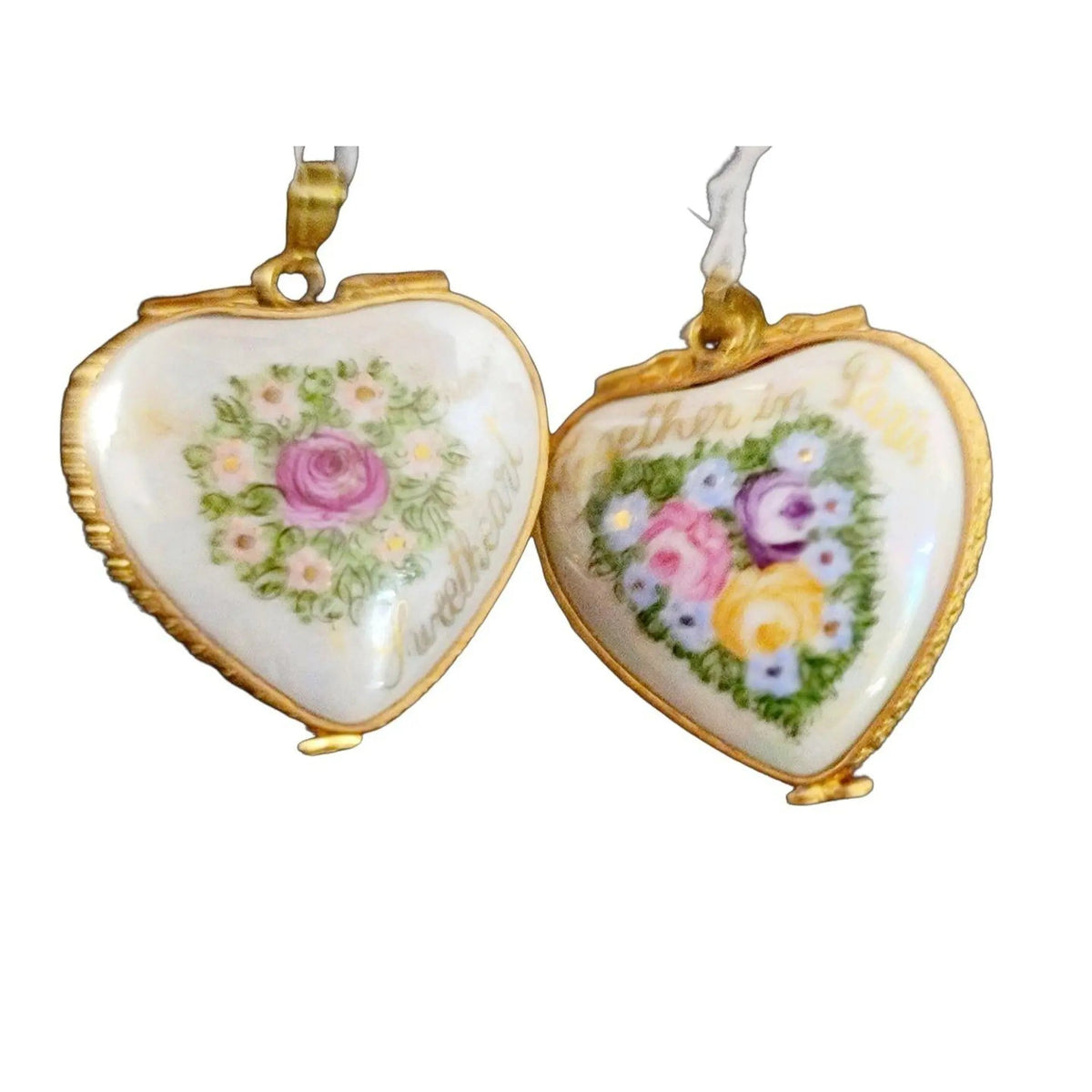 Pendant Together in Paris Sweetheart Limoges Porcelain Art Object, view 12