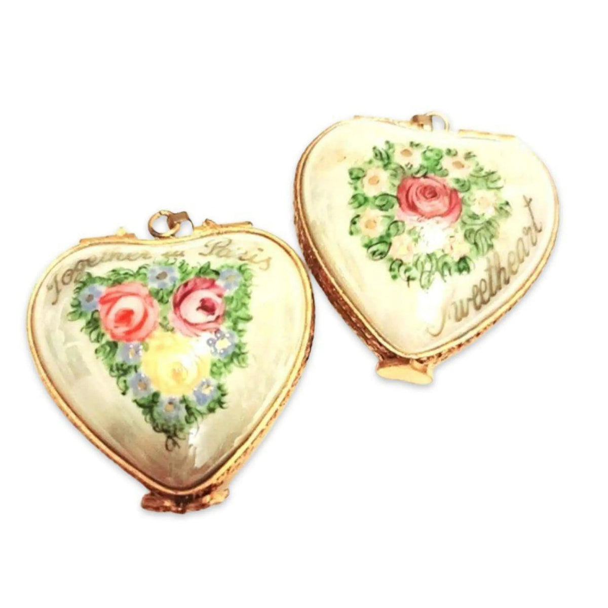 Pendant Together in Paris Sweetheart Limoges Porcelain Art Object, view 13