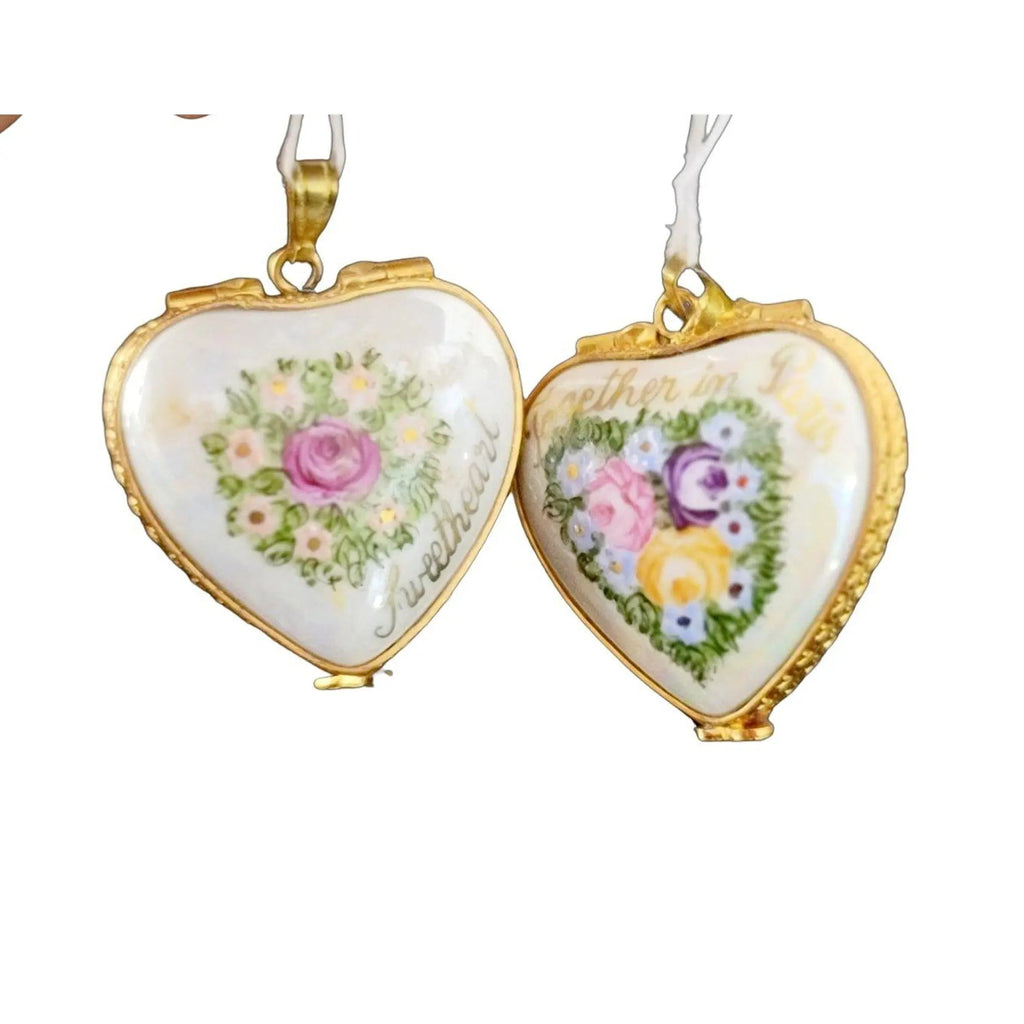Pendant Together in Paris Sweetheart Limoges Porcelain Art Object, view 7