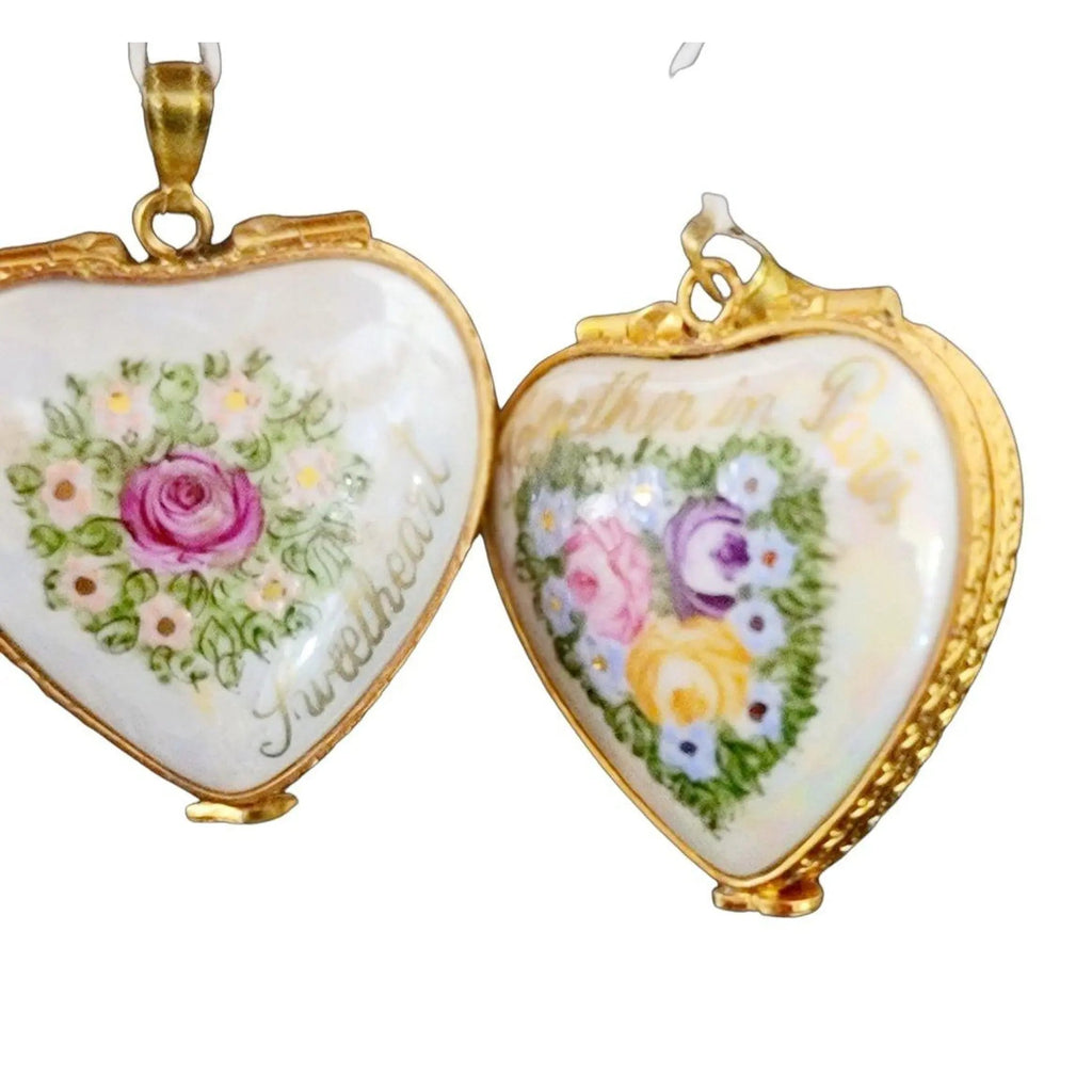 Pendant Together in Paris Sweetheart Limoges Porcelain Art Object, view 8