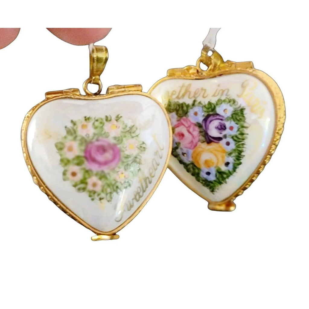 Pendant Together in Paris Sweetheart Limoges Porcelain Art Object, view 9
