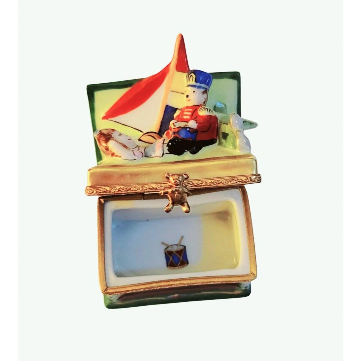 Treasured French collectible: Child's Toy Filled with Toys Christmas Limoges box, painted by hand