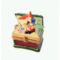Child's Toy Filled W Toys Christmas Limoges Porcelain Art Object, a hand-painted Limoges porcelain gift