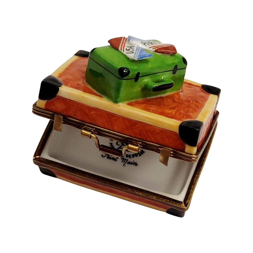 Suitcase Travel Case Limoges Box Figurine, view 2