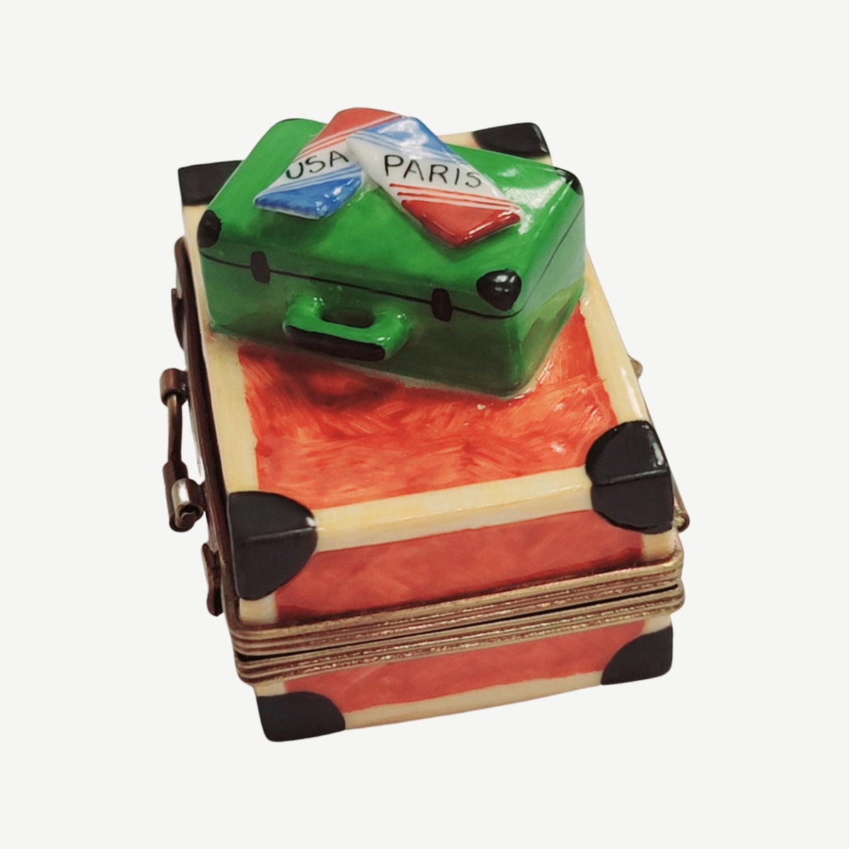 Suitcase Travel Case Limoges Box Figurine, view 3