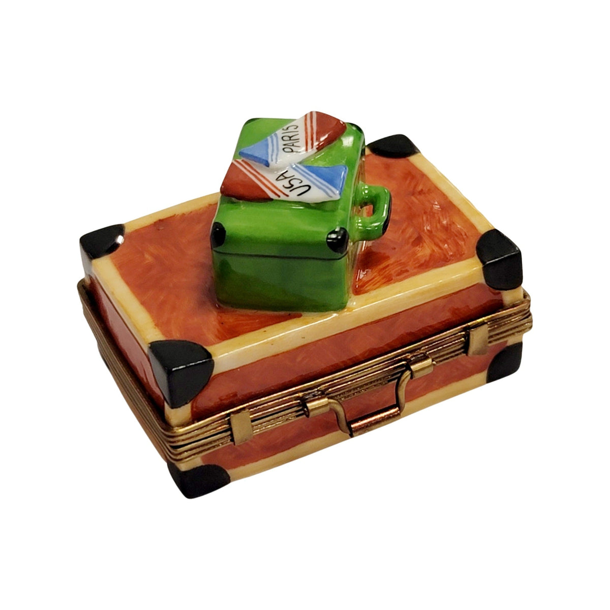 Suitcase Travel Case Limoges Box Figurine, view 6