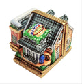 Triple Hinged Motel Garage Blue Limoges Box for Collectors, a hand-painted Limoges porcelain gift