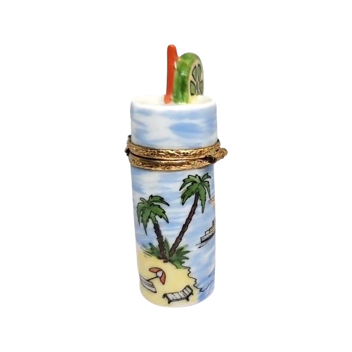 Gift idea for someone who loves France: Tropical Cocktail Glass Limoges box
