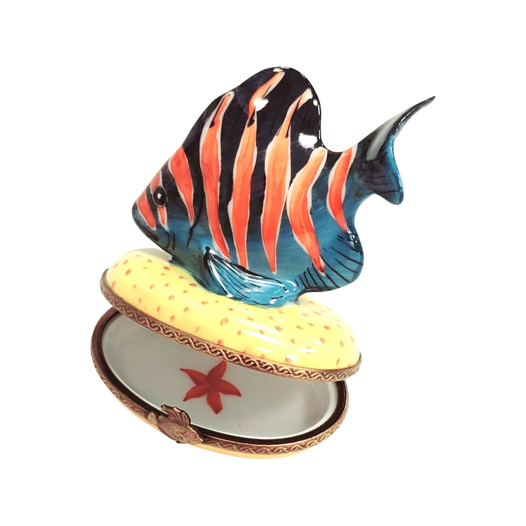 Artisan-painted Tropical Fish 2 Limoges box from France, a cherished collectible