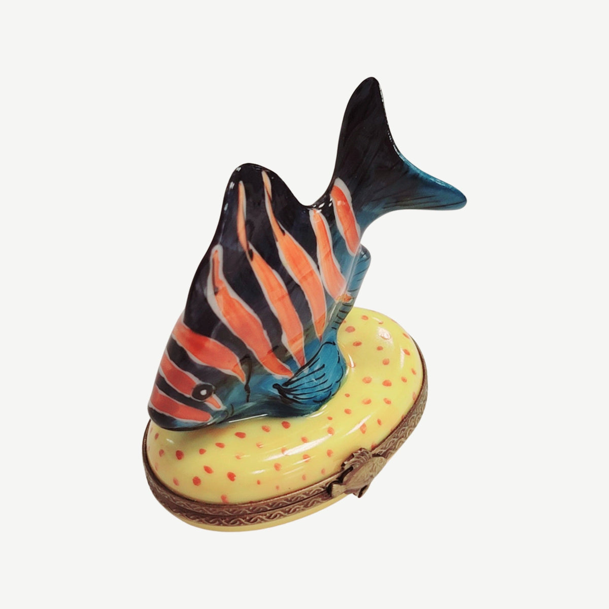 Treasured French collectible: Tropical Fish 2 Limoges box, painted by hand