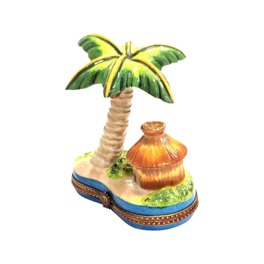 Palm Tree w Hut Limoges Box Figurine, view 6