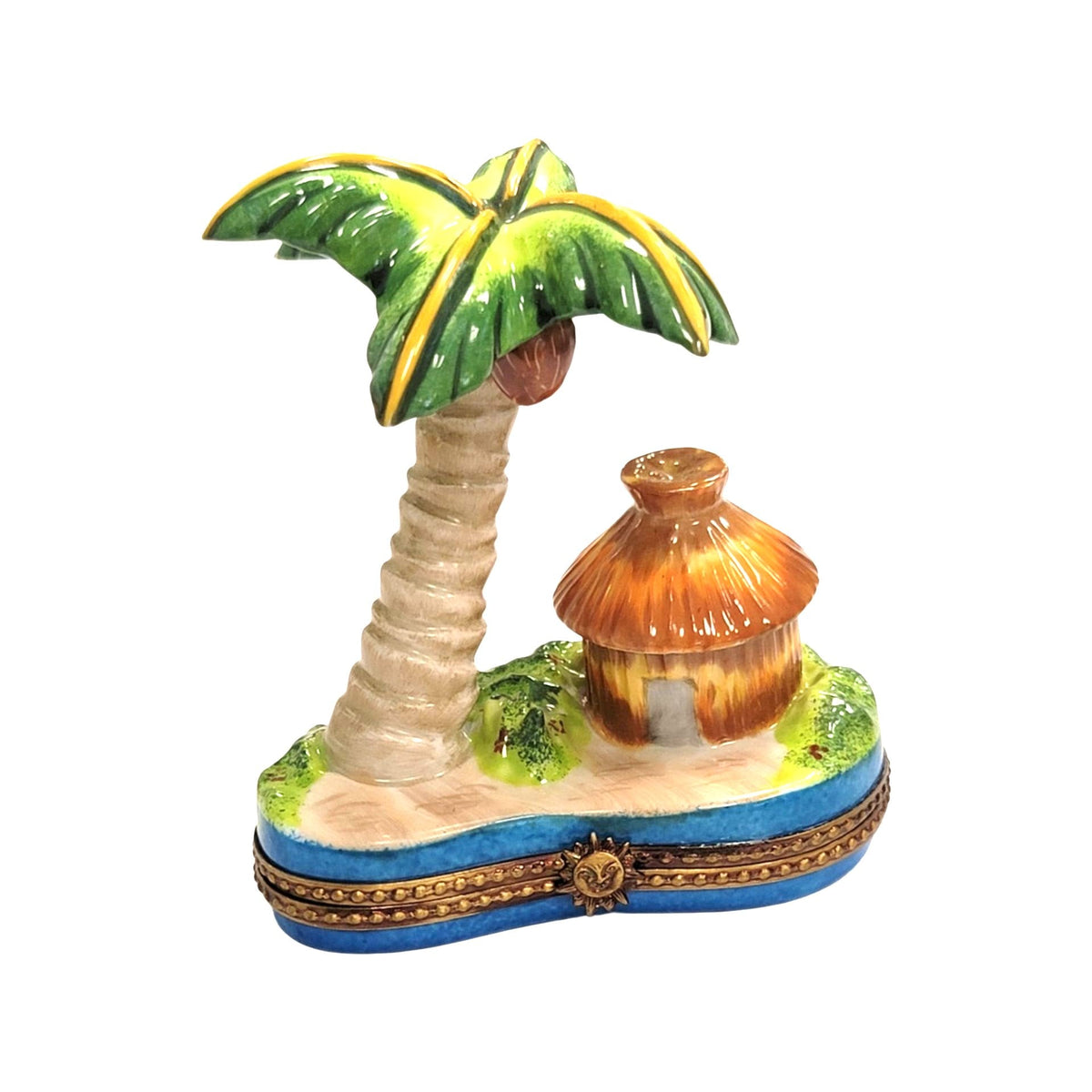 Palm Tree w Hut Limoges Box Figurine, view 8