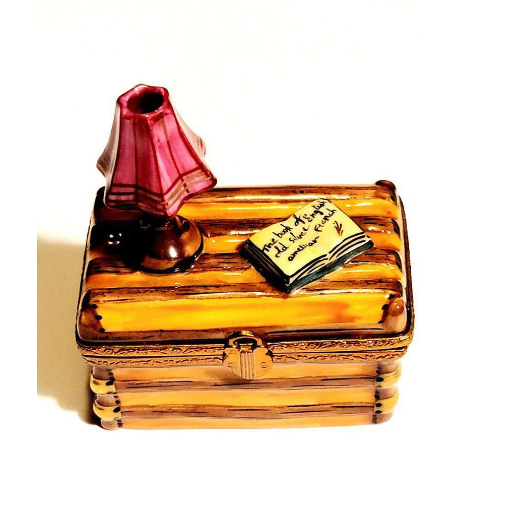 A thoughtful gift for Francophiles: the Trunk Lamp Book Chest Limoges porcelain