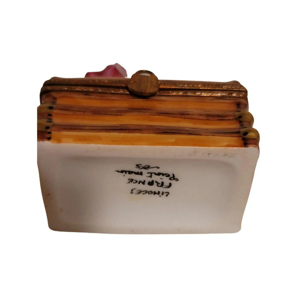 Gift idea for someone who loves France: Trunk Lamp Book Chest Limoges porcelain