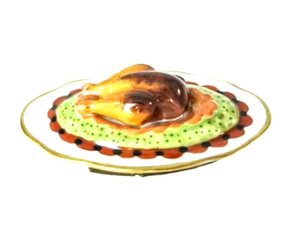 Turkey on Platter PV Thanksgiving Limoges Box, view 3