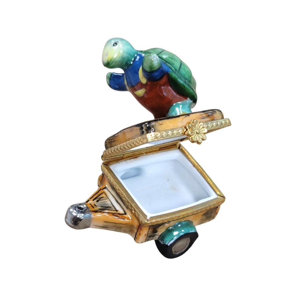 Turtle Riding Cart Porcelain Limoges Porcelain Art Object Collectible, view 2