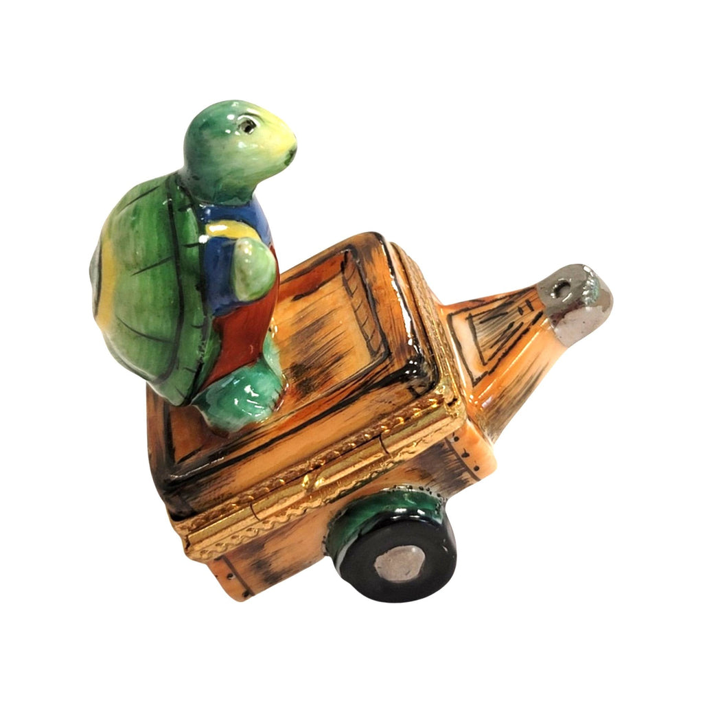 Turtle Riding Cart Porcelain Limoges Porcelain Art Object Collectible, view 3