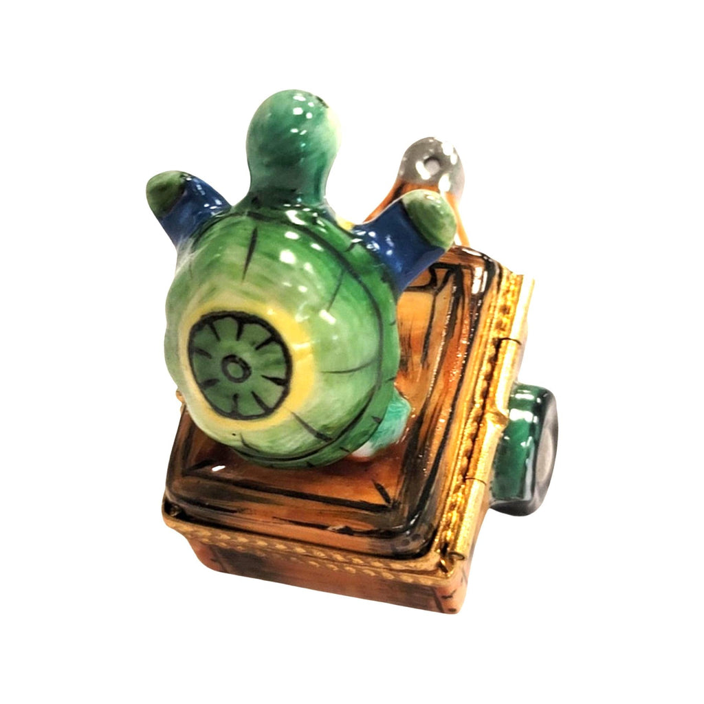 Turtle Riding Cart Porcelain Limoges Porcelain Art Object Collectible, view 4