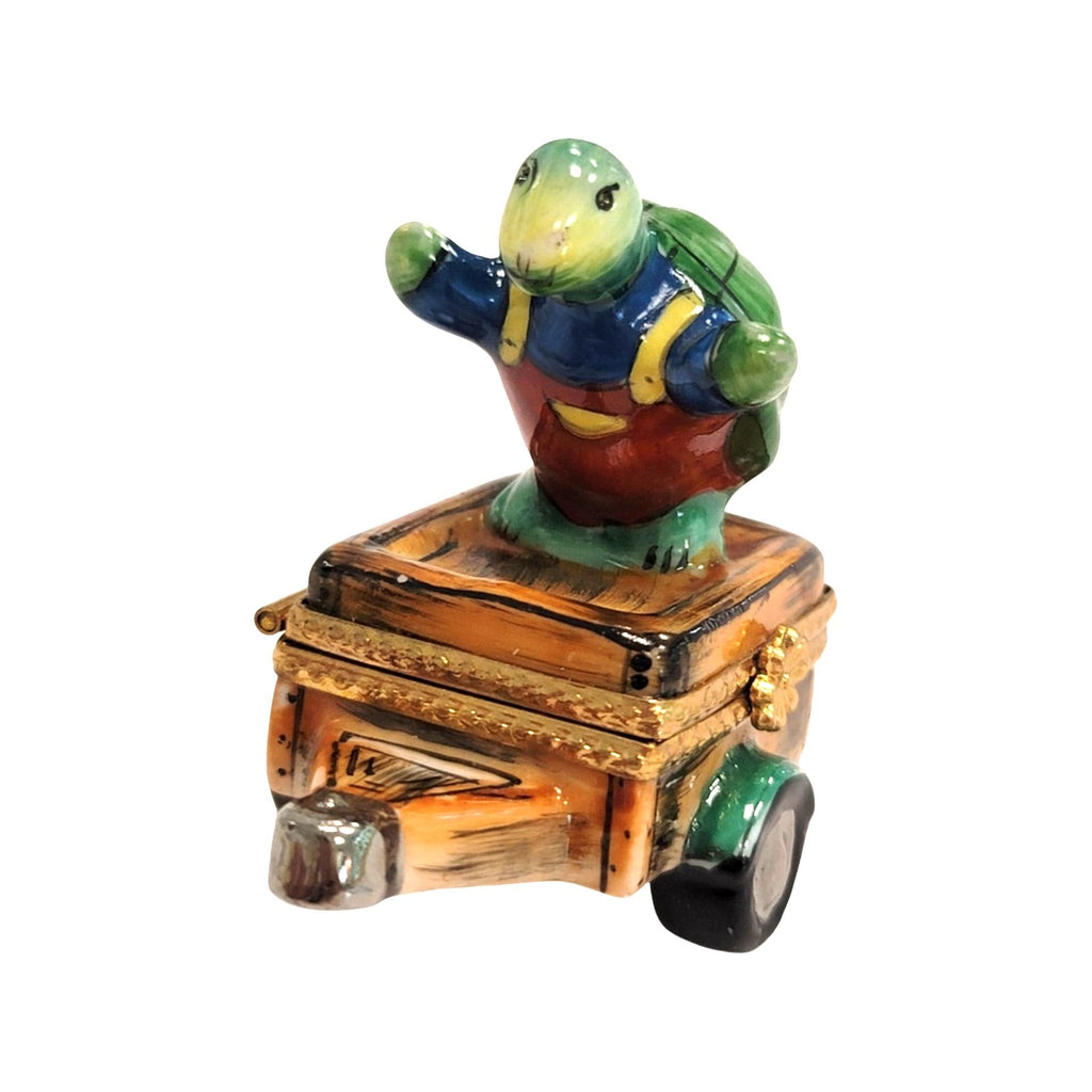 Turtle Riding Cart Porcelain Limoges Porcelain Art Object Collectible, view 5