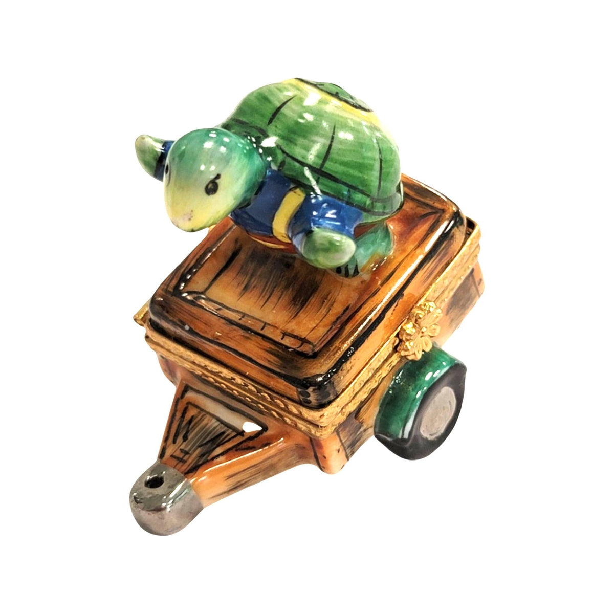 Turtle Riding Cart Porcelain Limoges Porcelain Art Object Collectible, view 6