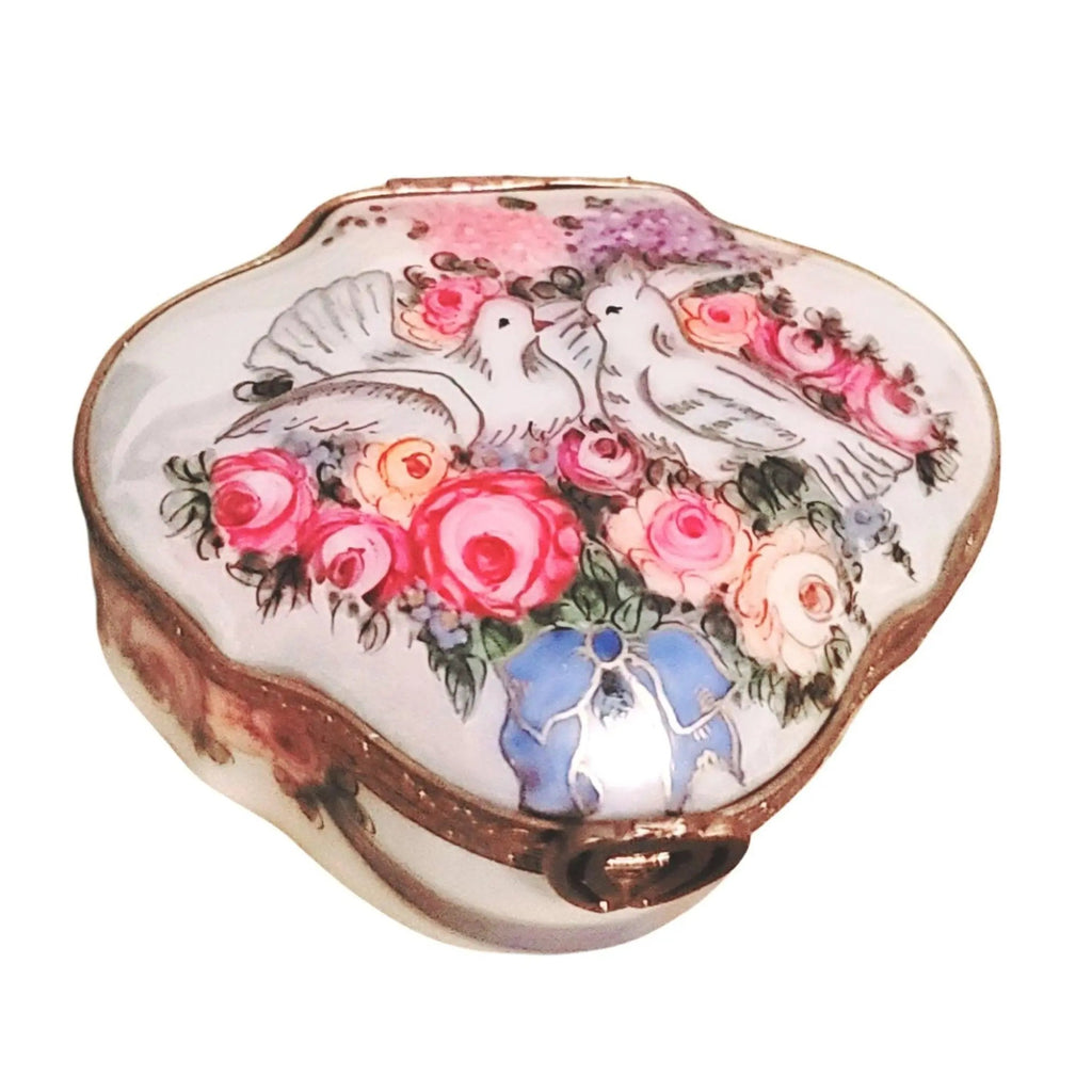Two Doves Truth & Honor Porcelain Limoges Porcelain Art Object, a hand-painted Limoges porcelain gift