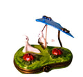 Two Ghosts Playing on Swing Limoges Box Figurine Decor, a hand-painted Limoges porcelain gift
