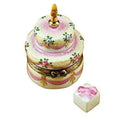Authentic Rochard Two Layer Cake with Removable Limoges box, hand-painted in France, from Limoges Boutique