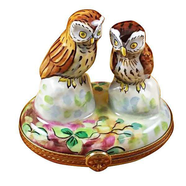 Two Owls Limoges Box for Collectors, a hand-painted Limoges porcelain gift