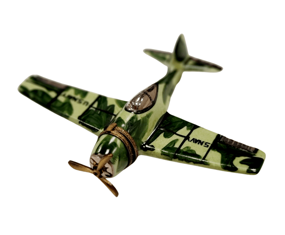 US Navy Camouflage WingTip for Military Collectors, a hand-painted Limoges porcelain gift