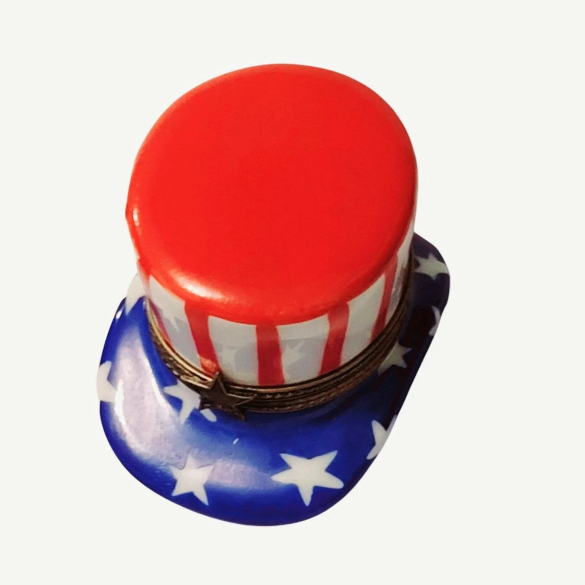 Authentic Uncle Sam's Hat Patriotic America United States Limoges box, hand-painted in France, from Limoges Boutique
