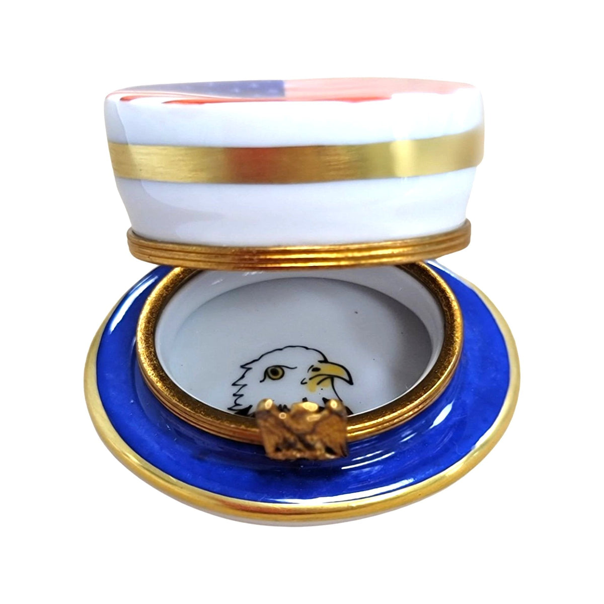 Uncle Sam's Hat Patriotic American Heart Limoges Box, view 2