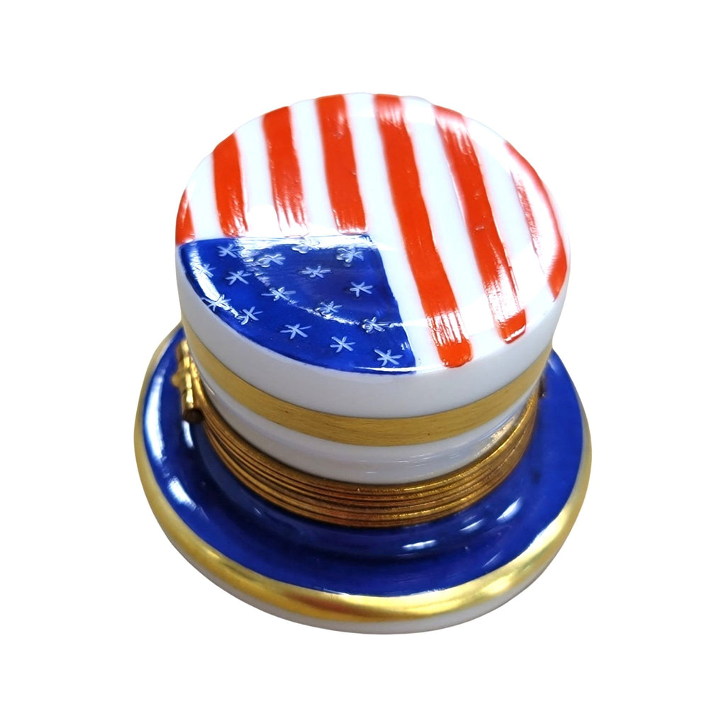 Uncle Sam's Hat Patriotic American Heart Limoges Box, view 3