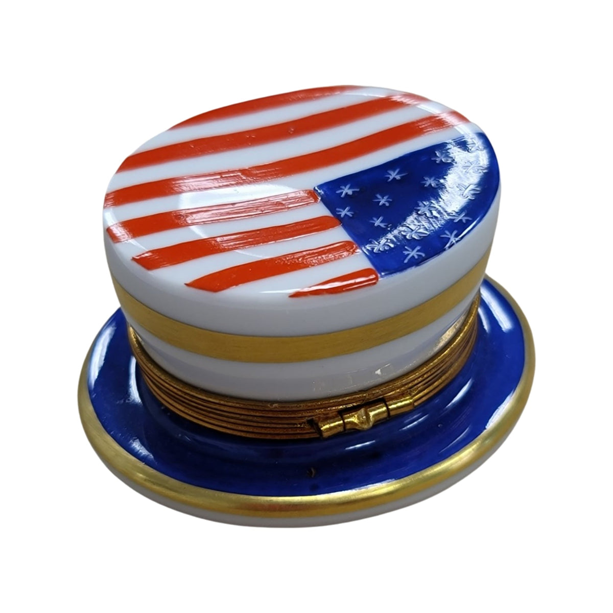 Uncle Sam's Hat Patriotic American Heart Limoges Box, view 4