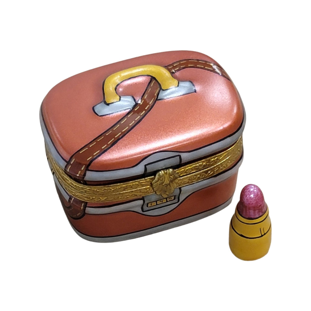 Vanity Makeup Lipstick Case Figurine, a hand-painted Limoges porcelain gift