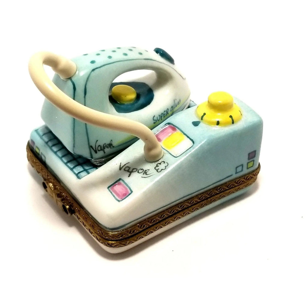 Vapor Iron Ironing Board No. 1 of 1000 Limoges Box Figurine, a hand-painted Limoges porcelain gift