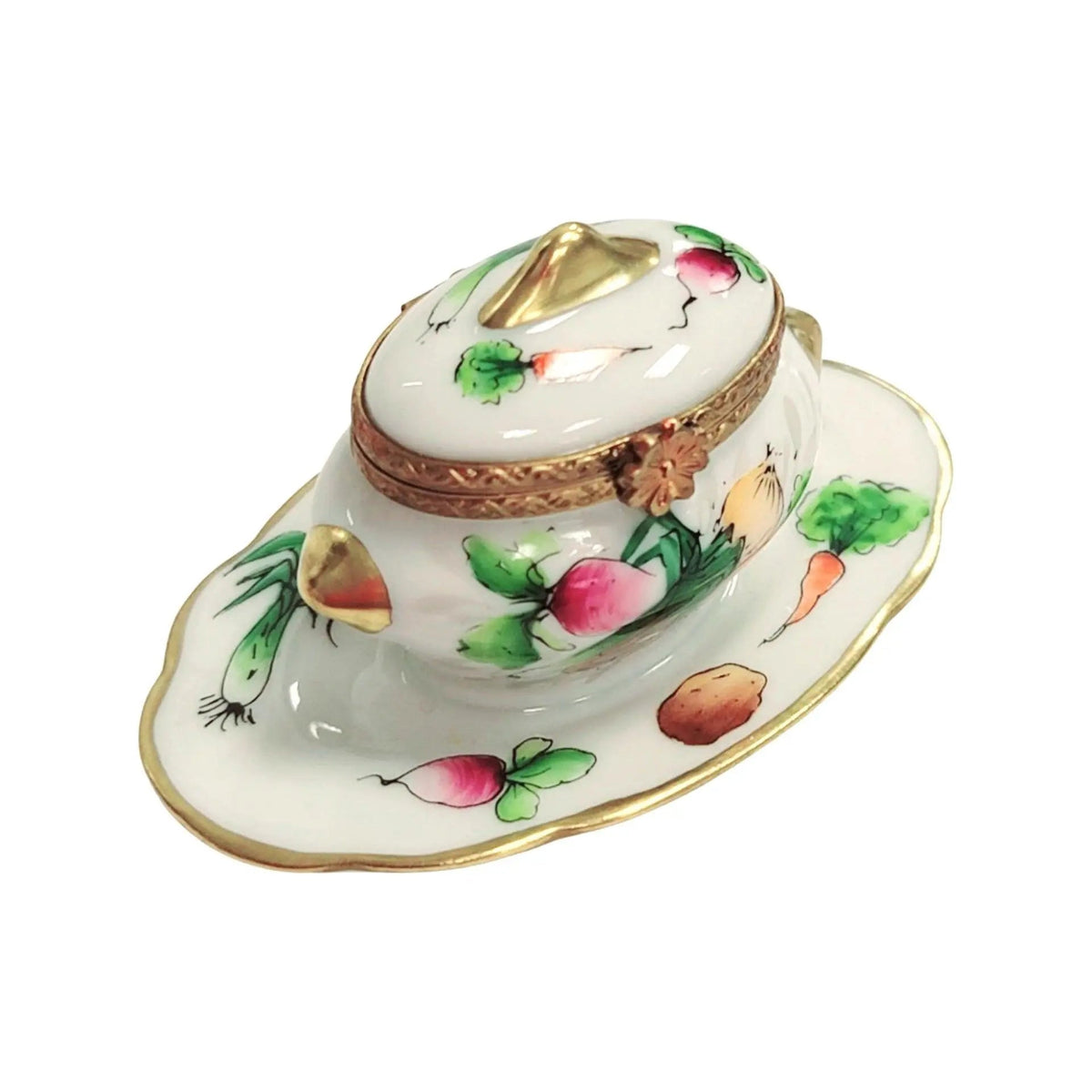 Soup Toureen Vegetables Limoges Box Figurine Collectible, view 4