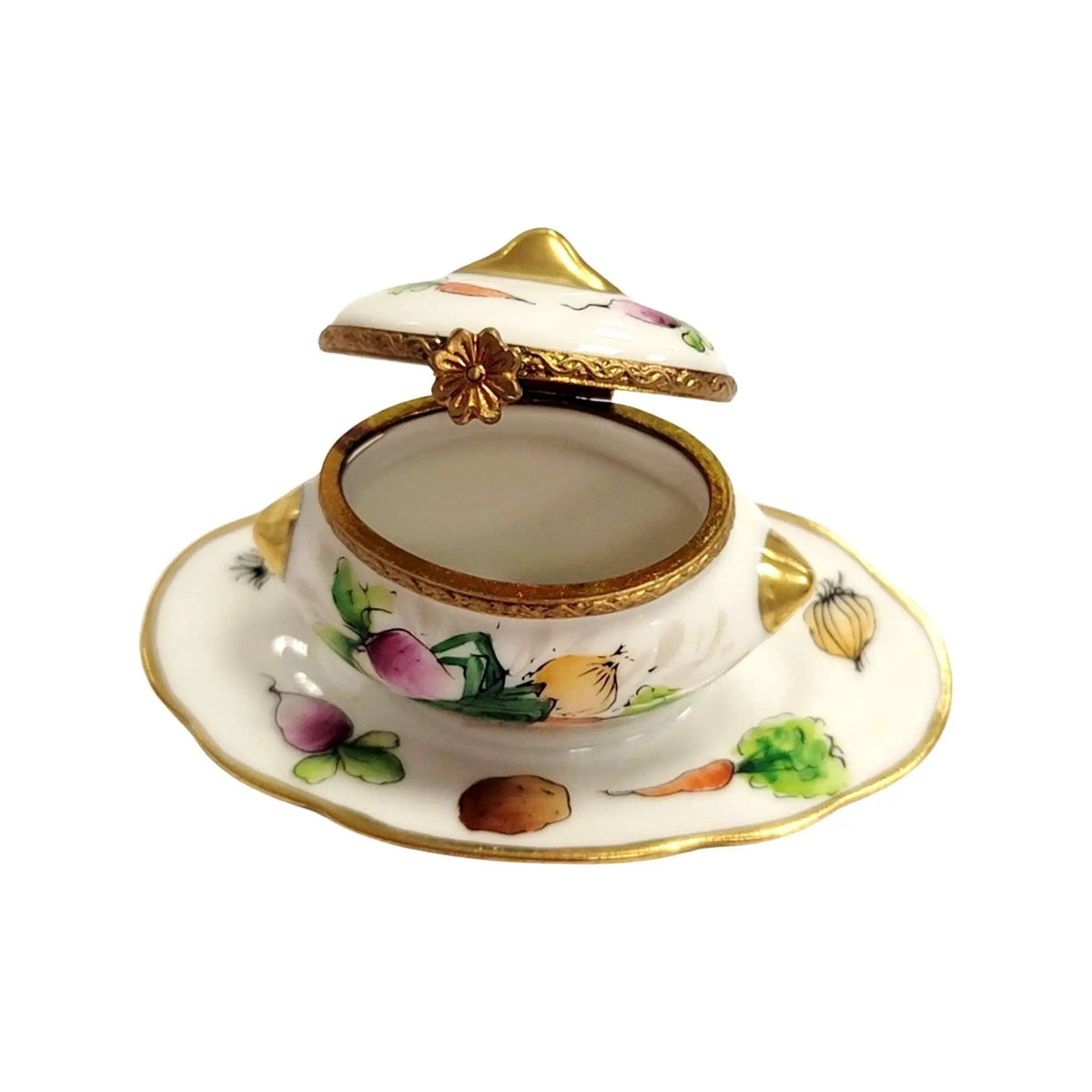 Soup Toureen Vegetables Limoges Box Figurine Collectible, view 5