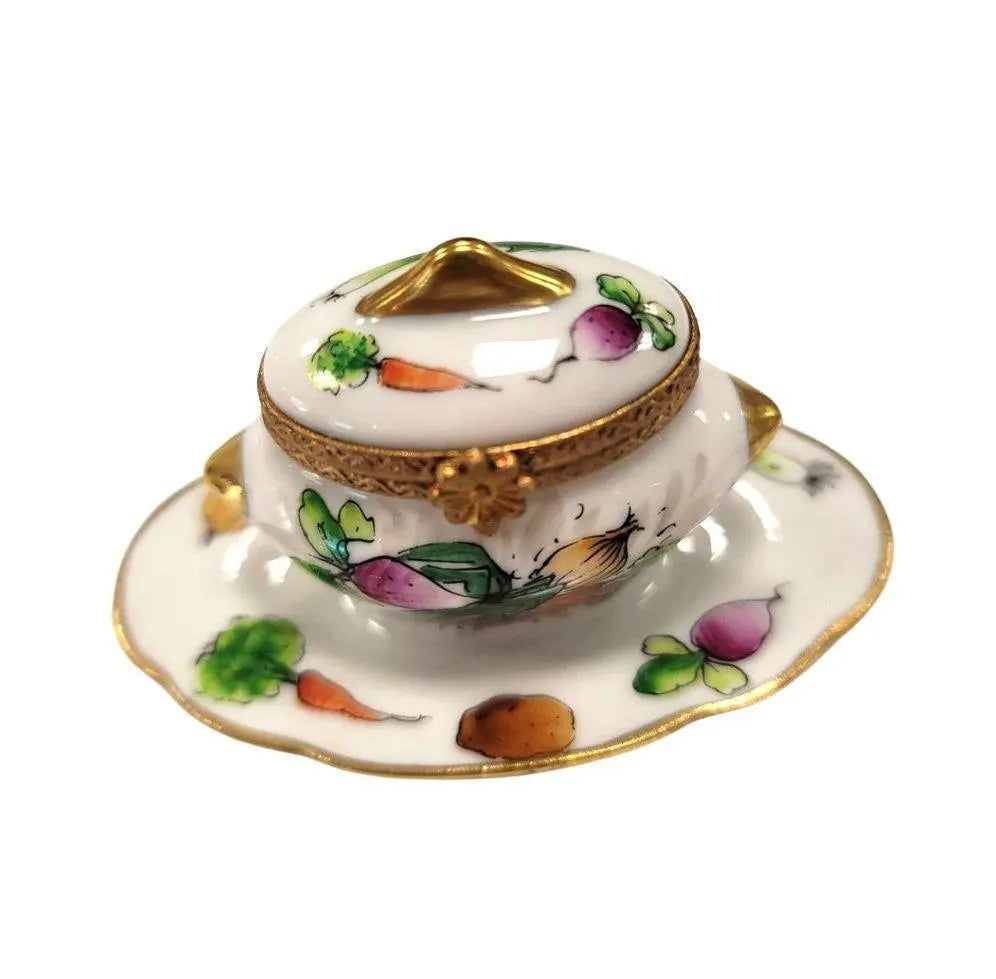 Soup Toureen Vegetables Limoges Box Figurine Collectible, view 7