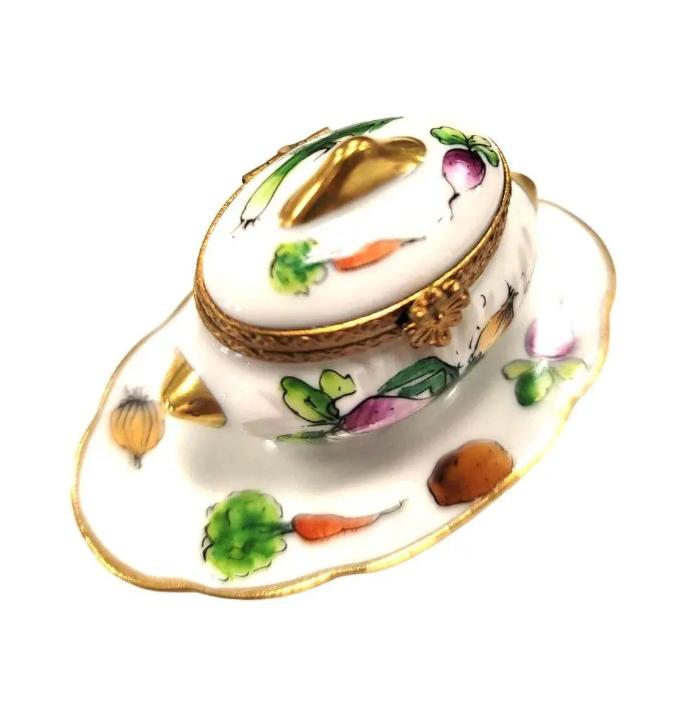 Soup Toureen Vegetables Limoges Box Figurine Collectible, view 9