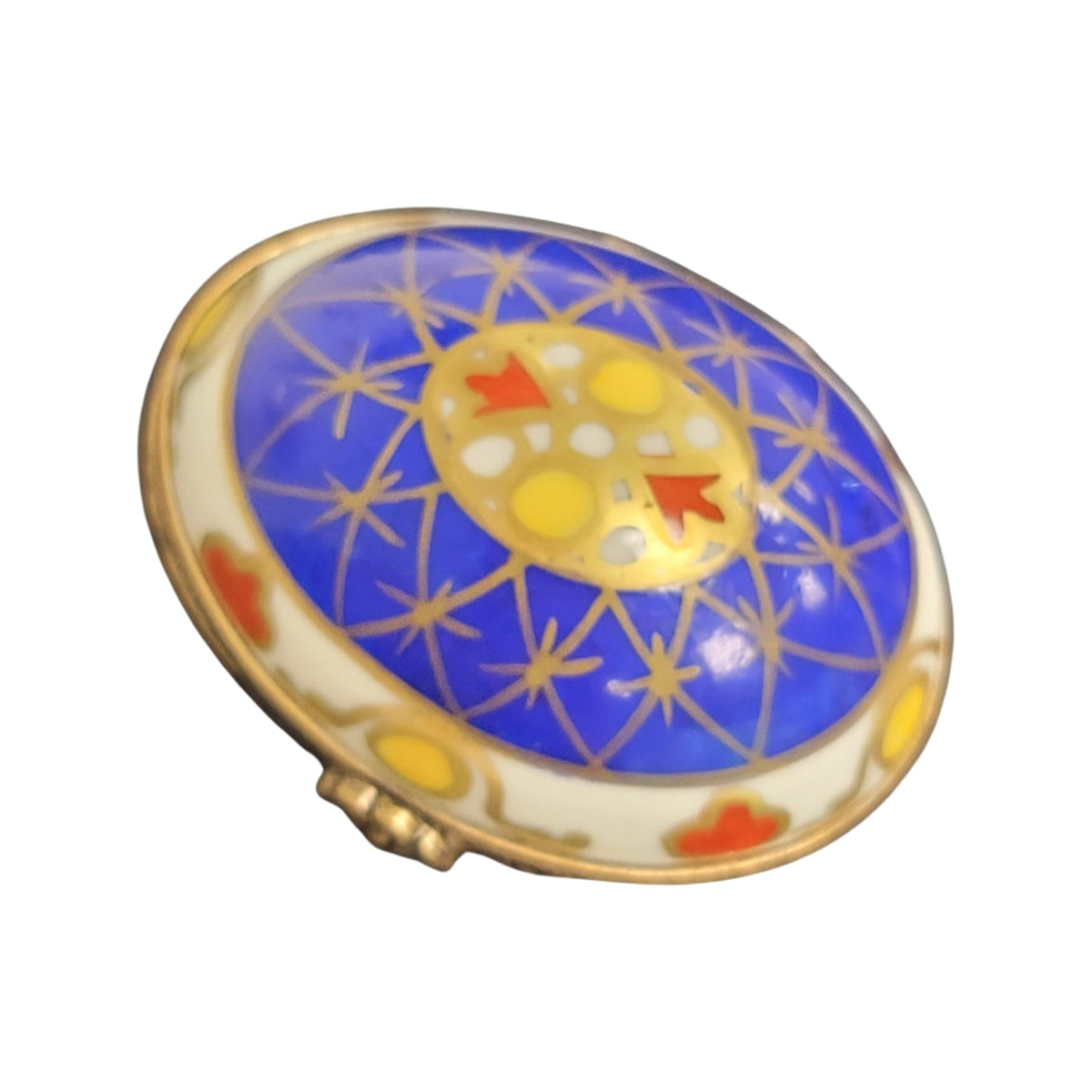 Blue Yellow Egg Limoges Porcelain Box, view 4