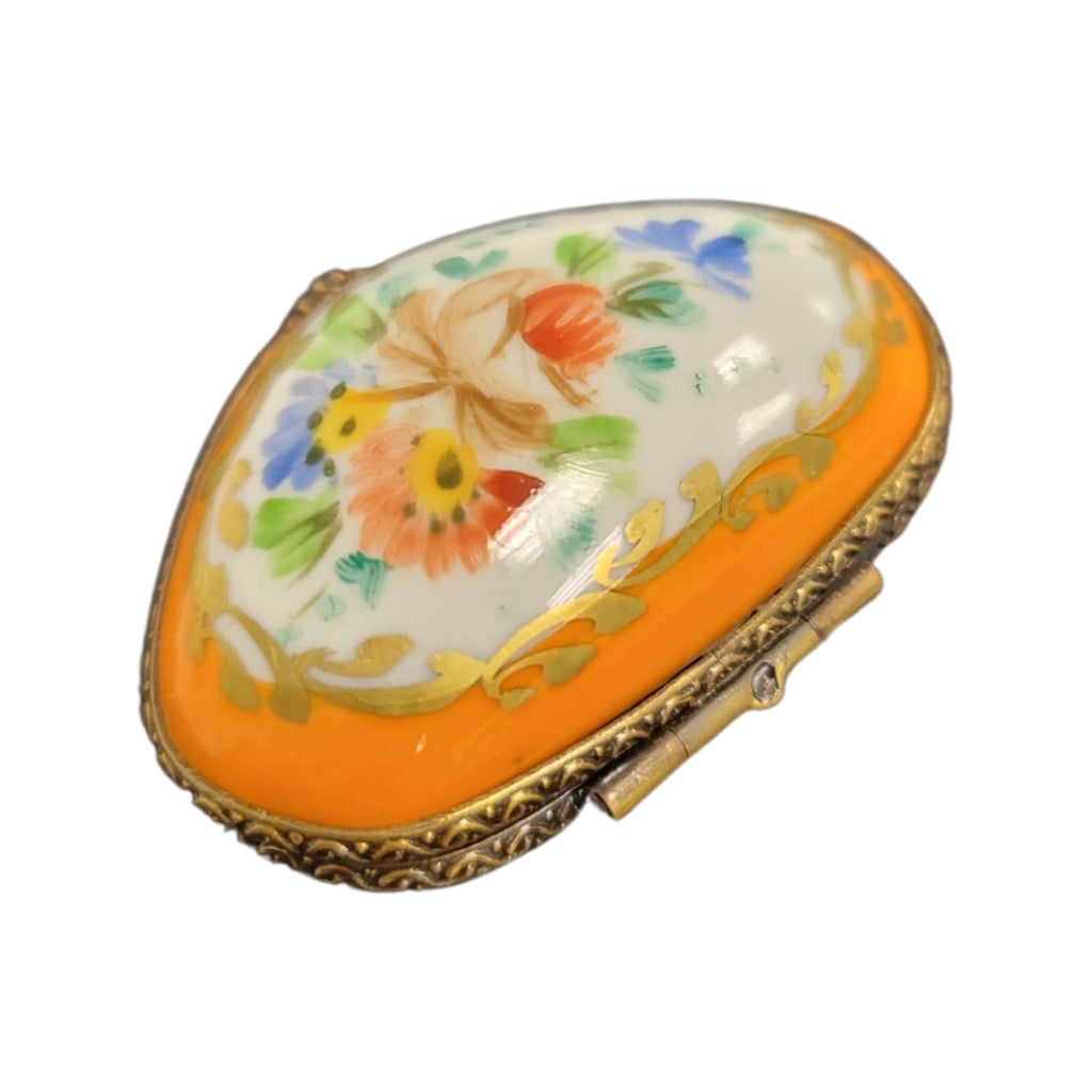 Orange Limoges Porcelain Box, view 10