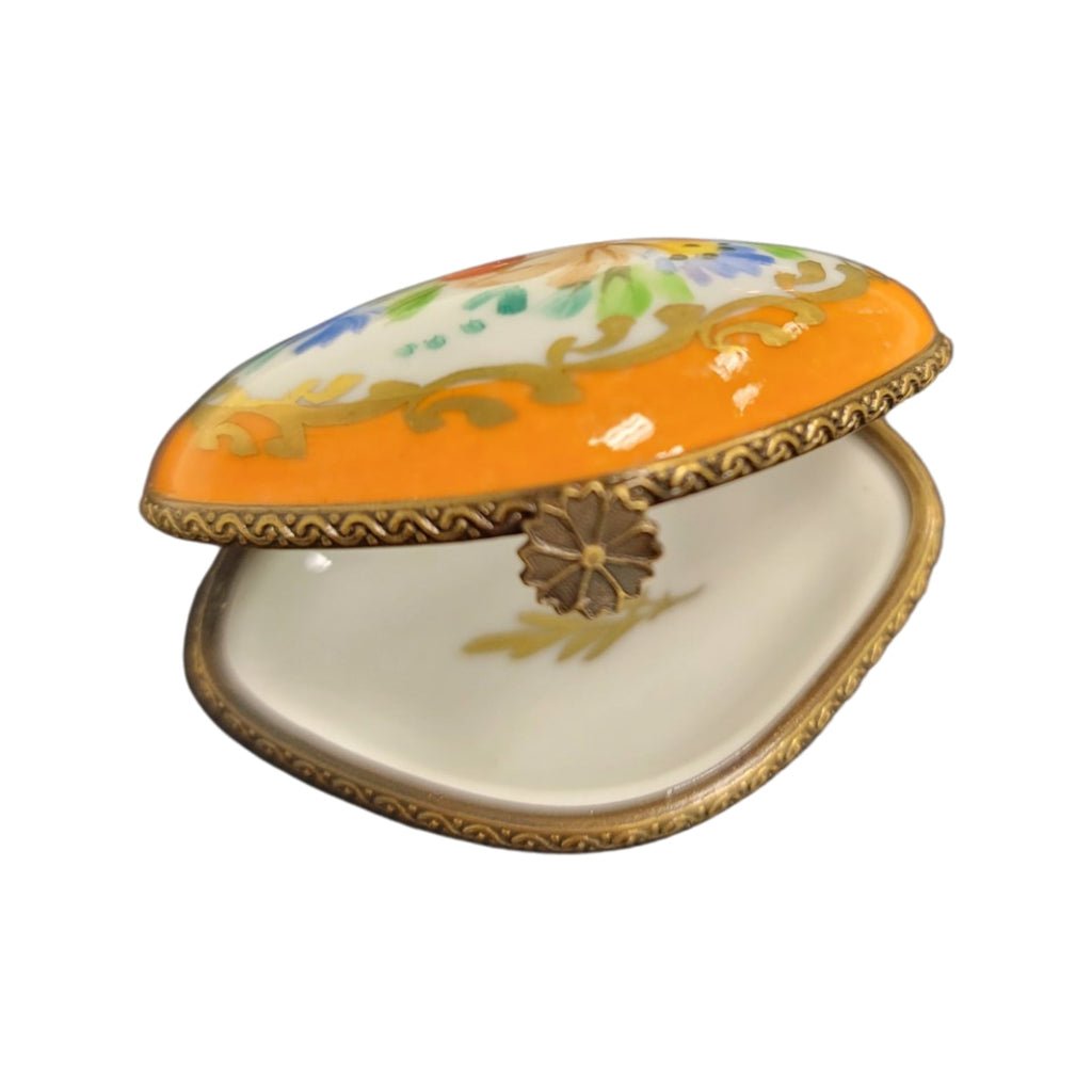 Orange Limoges Porcelain Box, view 7